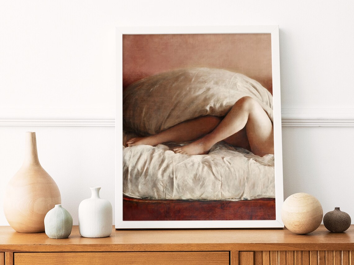 Vintage Nude Portrait, Bedroom Wall Art Print - Image 2