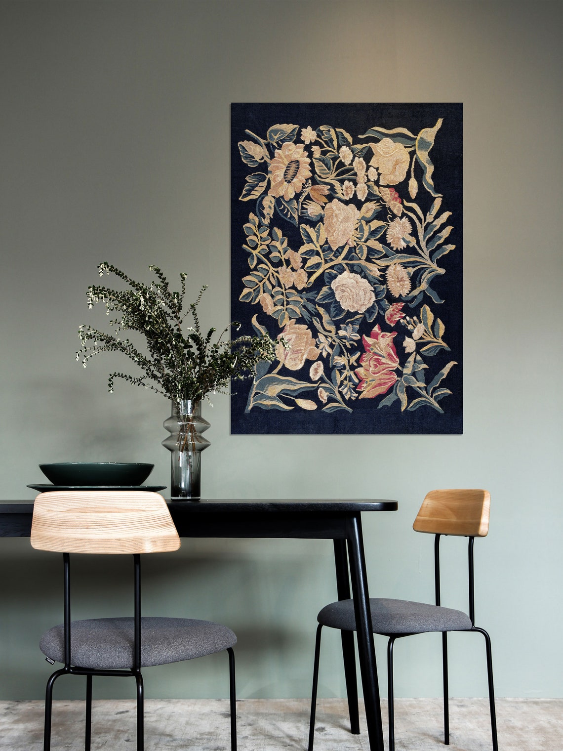 Vintage Floral Rug Pattern, Antique Botanical Art Print - Image 2
