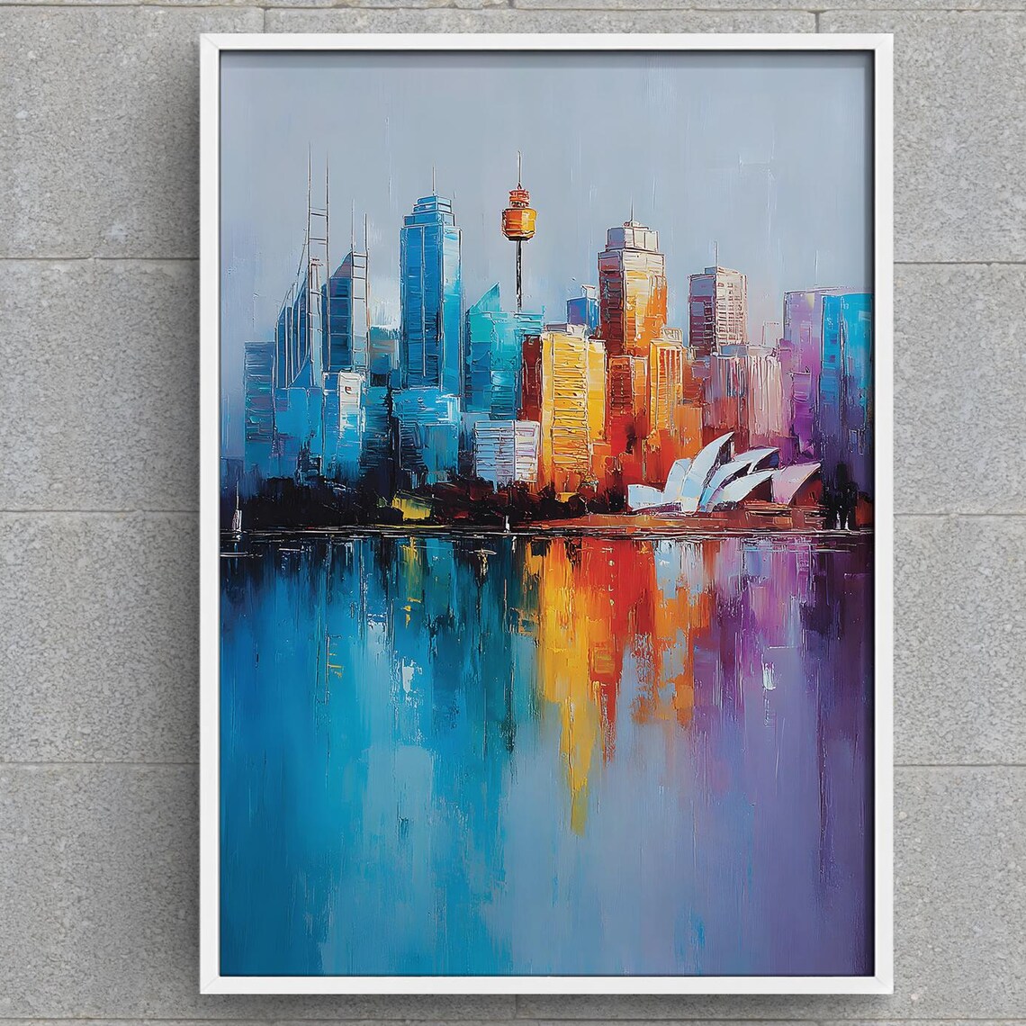 Sydney Australia Opera House Skyline Cityscape Painting Poster