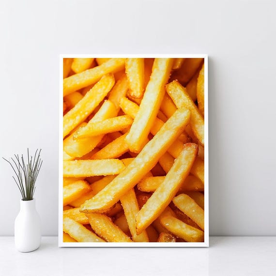 French Fries Kitchen Wall Art Print, Quirky Decor