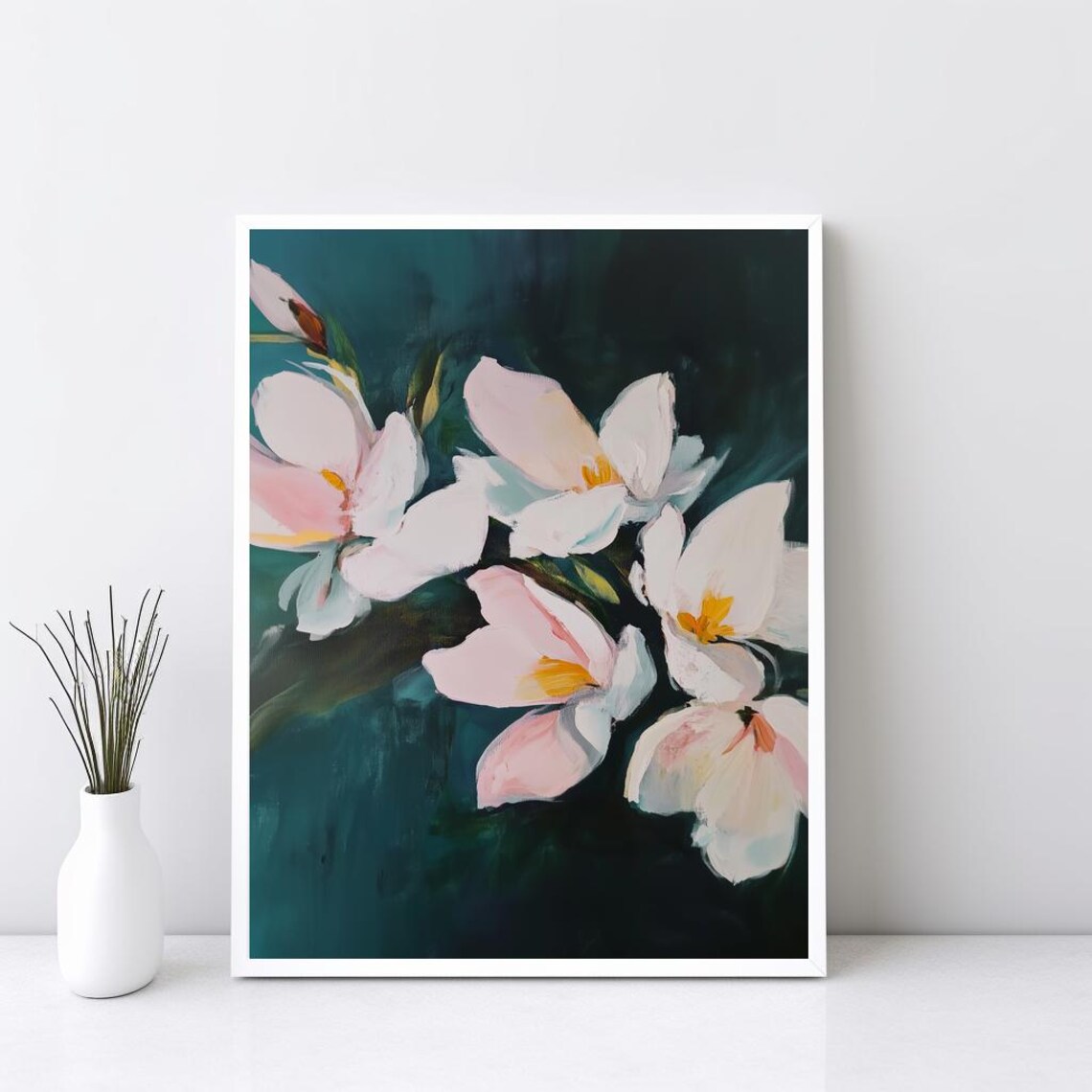 Vintage Botanical Floral Wall Art Acrylic Painting