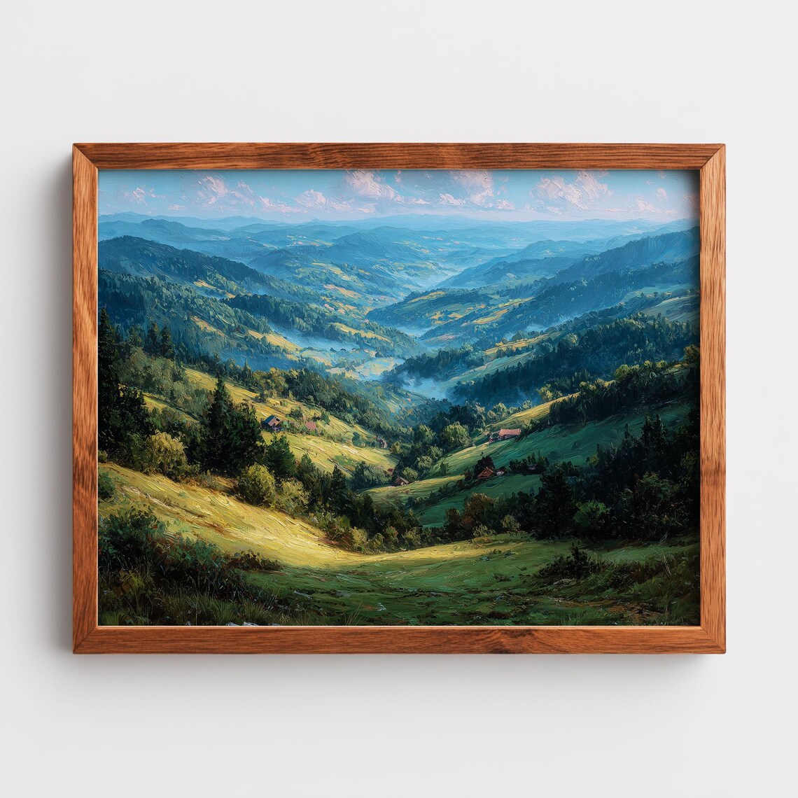 Autumn Hills With Vibrant Trees Rustic Fine Art Landscape Print Serene Fall Scene Natural Beauty Artwork For Home Decor 260