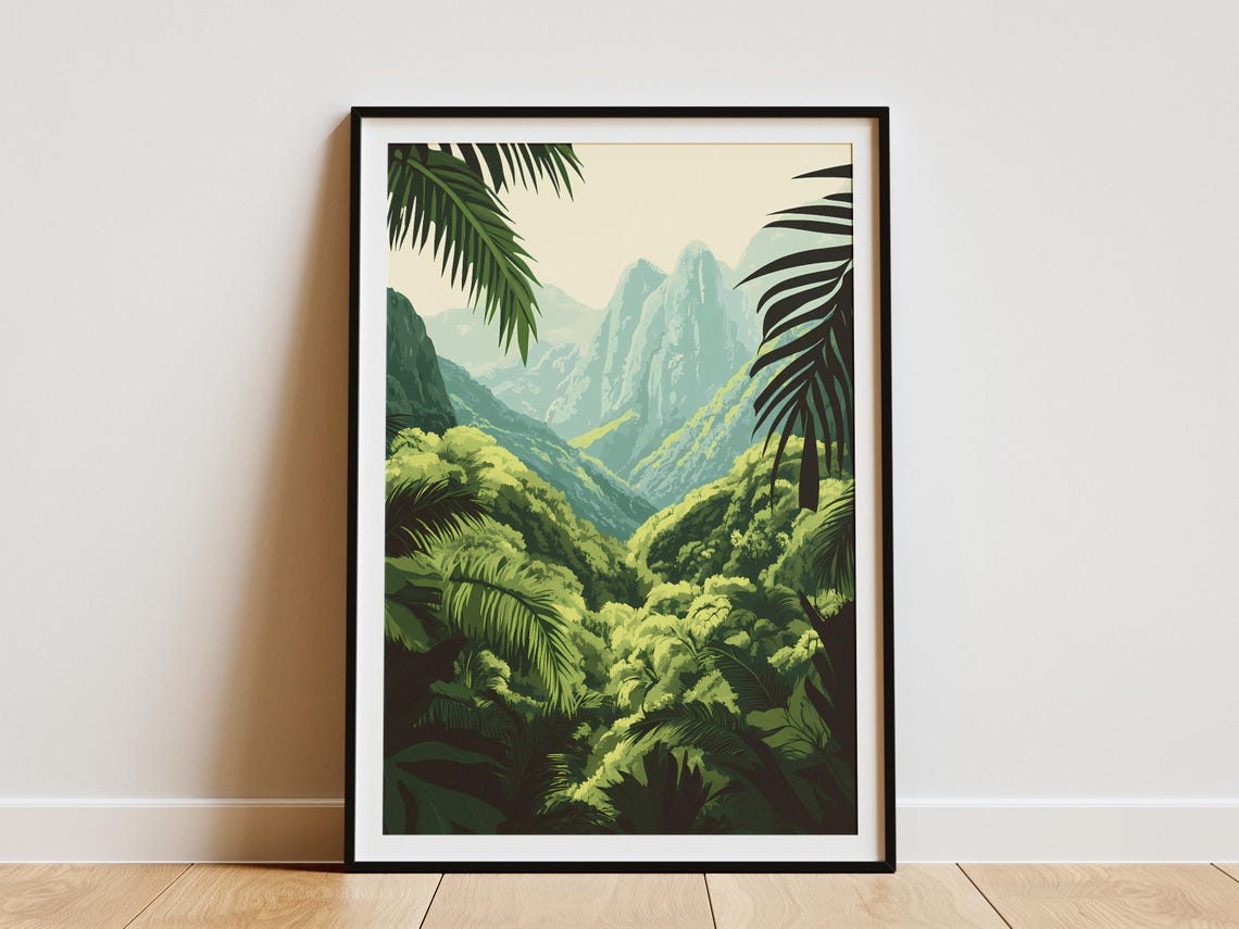 Gunung Mulu Limestone Pinnacle Peak Lush Rainforest Malaysia Poster