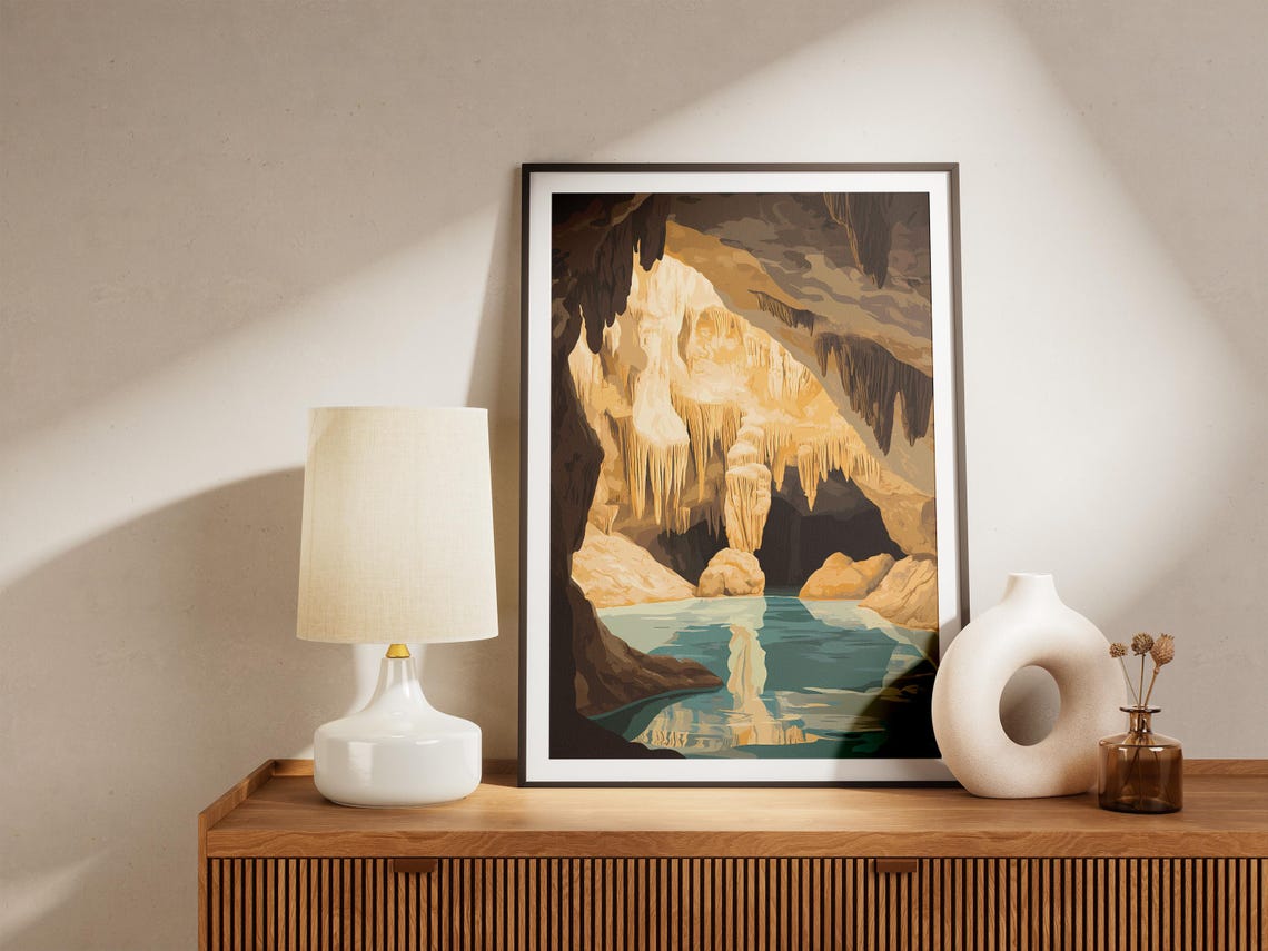 Carlsbad Caverns Underground Lake Stalactite Cave Art Poster - Image 5