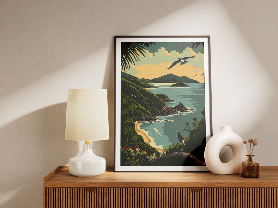 Virgin Islands National Park Tropical Beach Bay Vintage Travel Poster - Image 2