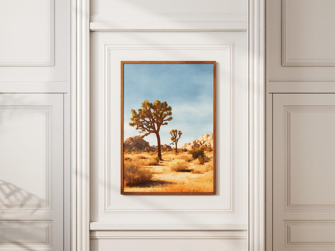 Joshua Tree National Park Twin Joshua Trees Desert Art Poster - Image 2
