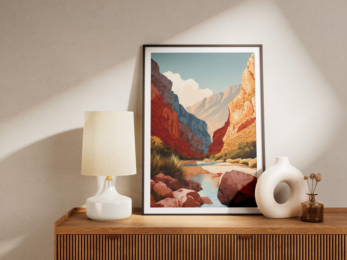 Big Bend National Park Rio Grande River Canyon Texas Art Poster - Image 4