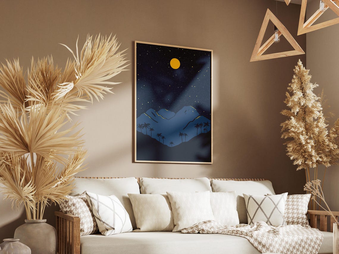 Hawaii Volcanoes National Park Starry Night Over Volcanic Peaks Poster - Image 3