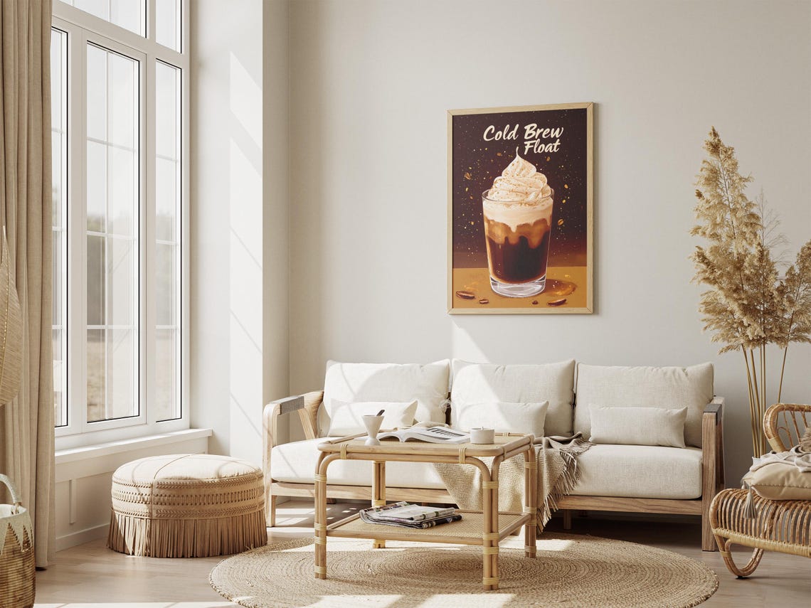 Cold Brew Float Whipped Cream Dark Chocolate Menu Style Poster - Image 4