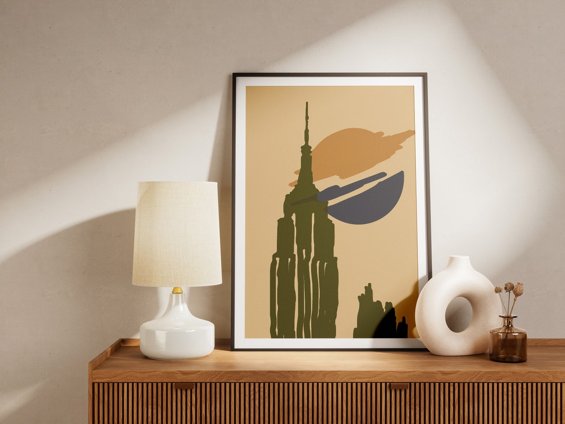 Empire State Building Abstract Sun Mid Century Minimalist Art Print - Image 2
