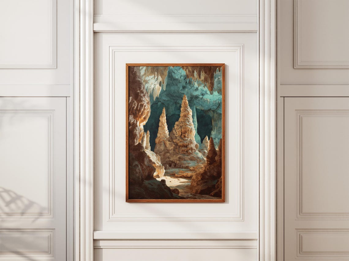 Carlsbad Caverns Cave Stalagmite Underground Landscape Poster - Image 2