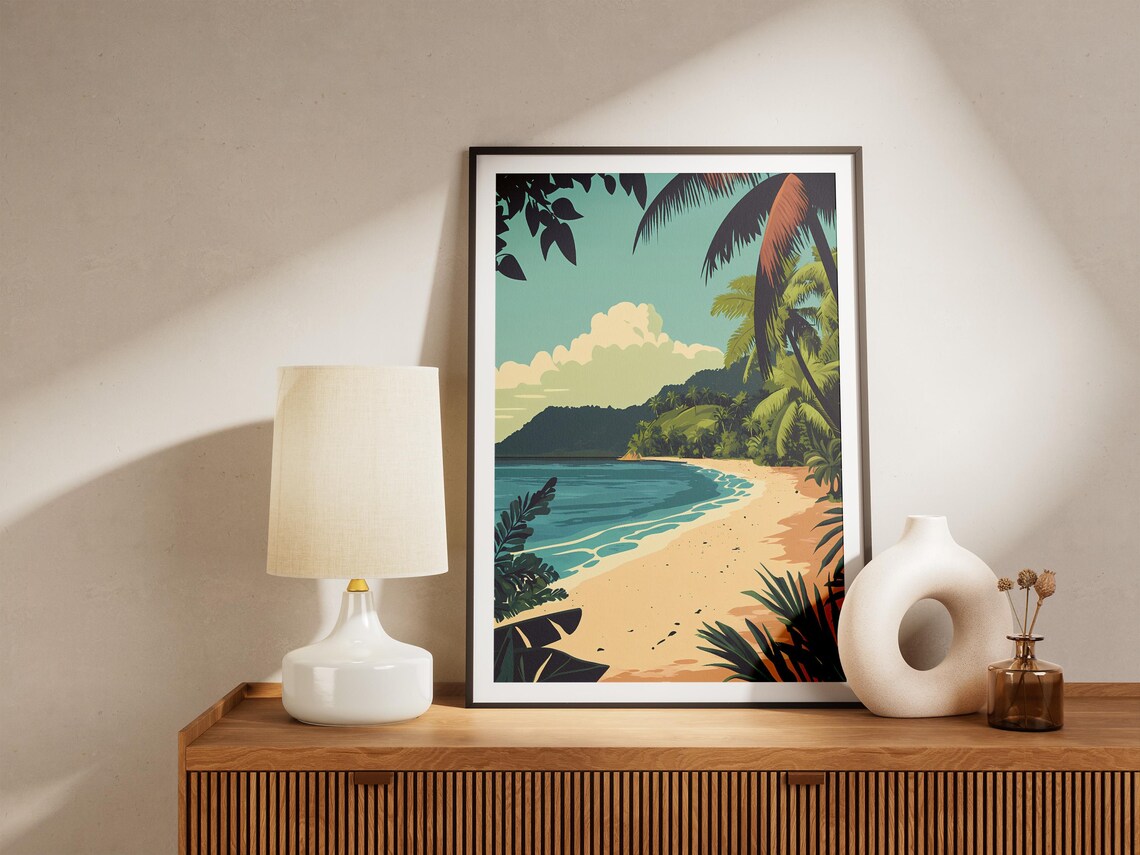 Wuvulu Island Papua New Guinea Palm Cove Beach Landscape Poster - Image 5