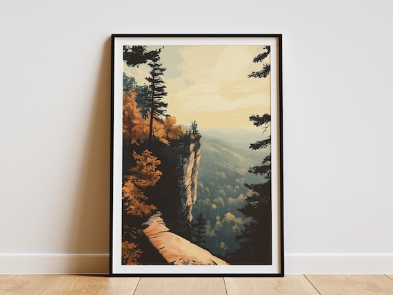 Cuyahoga Valley National Park Ohio Cliff Overlook Autumn Art Poster