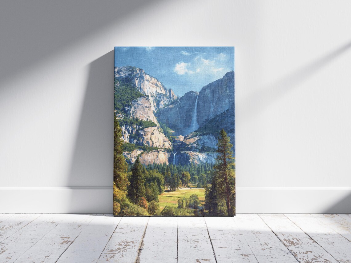 Yosemite National Park Vintage Valley Waterfall Travel Poster - Image 2
