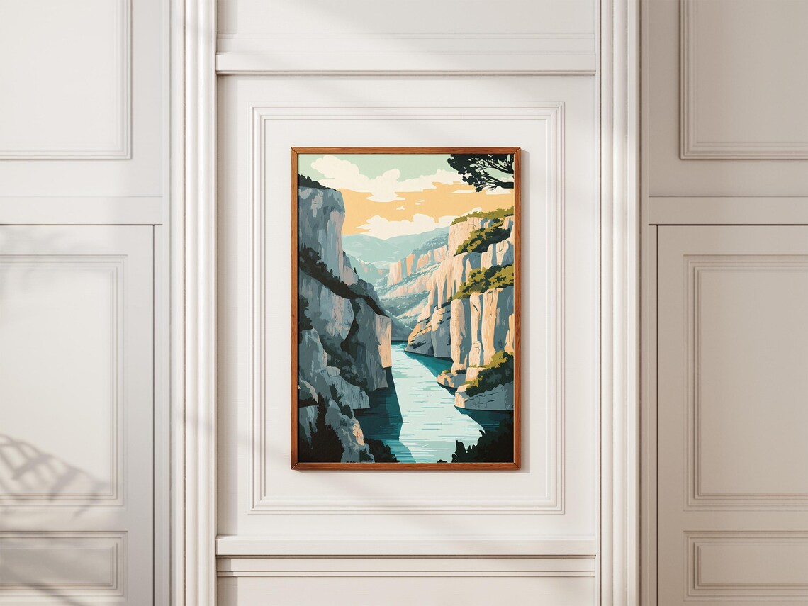 Verdon Gorge France Sunny River Canyon Vintage Travel Poster - Image 2