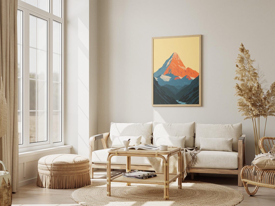 Peruvian Andes Sunrise Peak Glowing Orange Summit Mountain Poster - Image 4