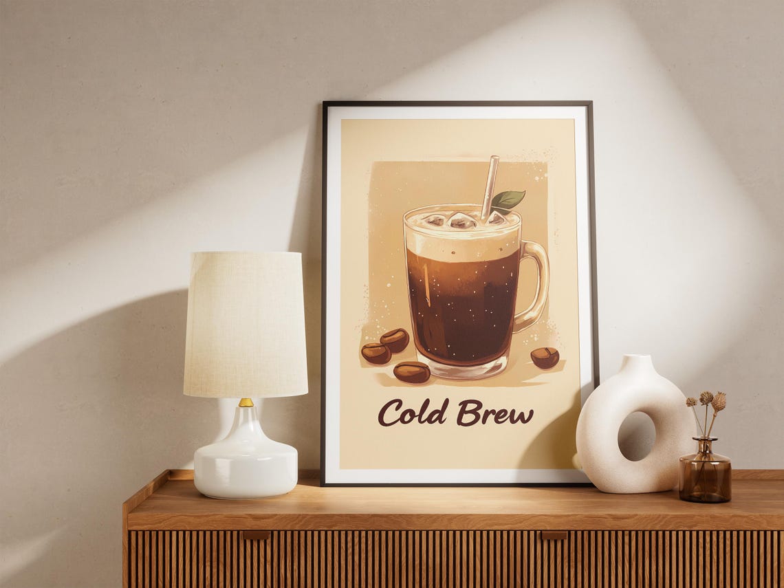 Cold Brew Coffee Poster Print Wall Art Coffee Drink Caffeine Beverage Cafe Menu Coffee Shop Decor Kitchen Print Instant - Image 5