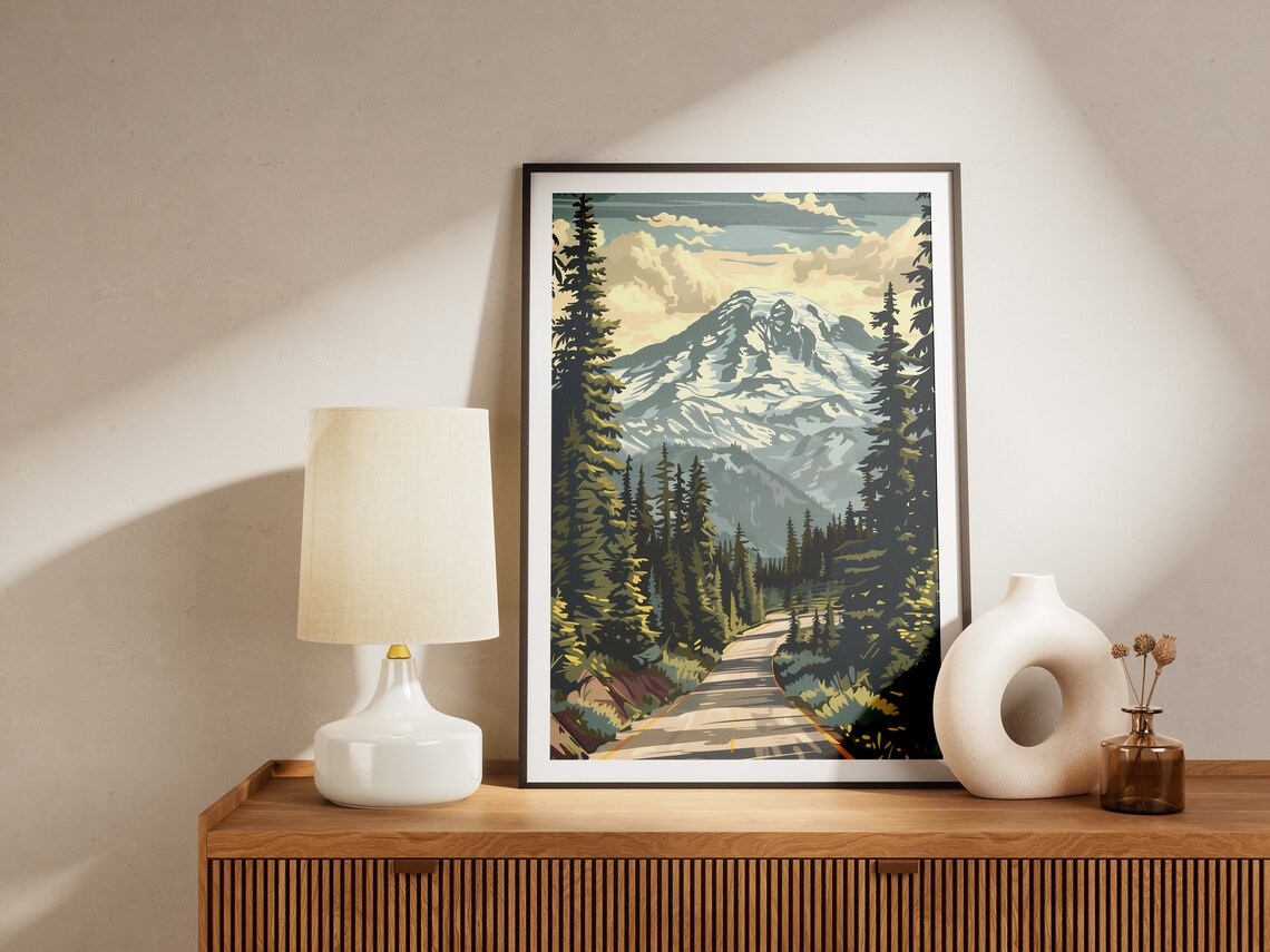 Mount Rainier National Park Vintage Travel Poster - Image 2