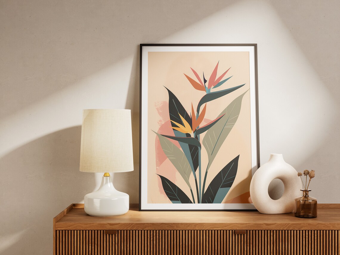 Bird Of Paradise Minimalist Art Poster, Tropical Print - Image 2