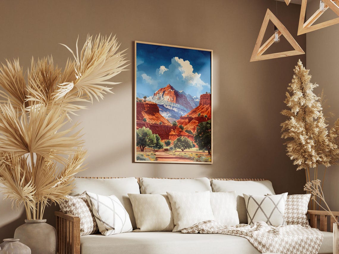 Capitol Reef National Park Utah Red Rock Desert Cliffs Poster - Image 3
