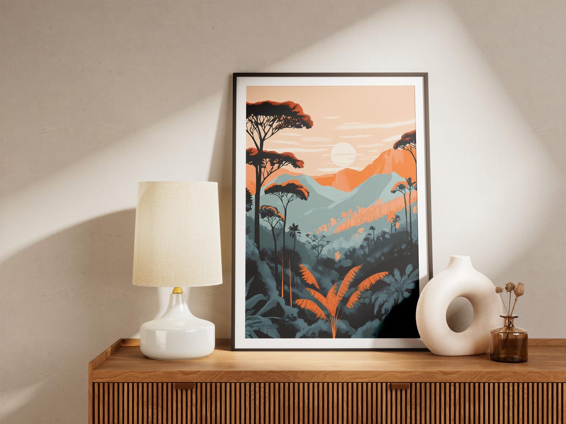 Ranomafana Madagascar Poster Tropical Jungle Mountain Sunset - Image 4