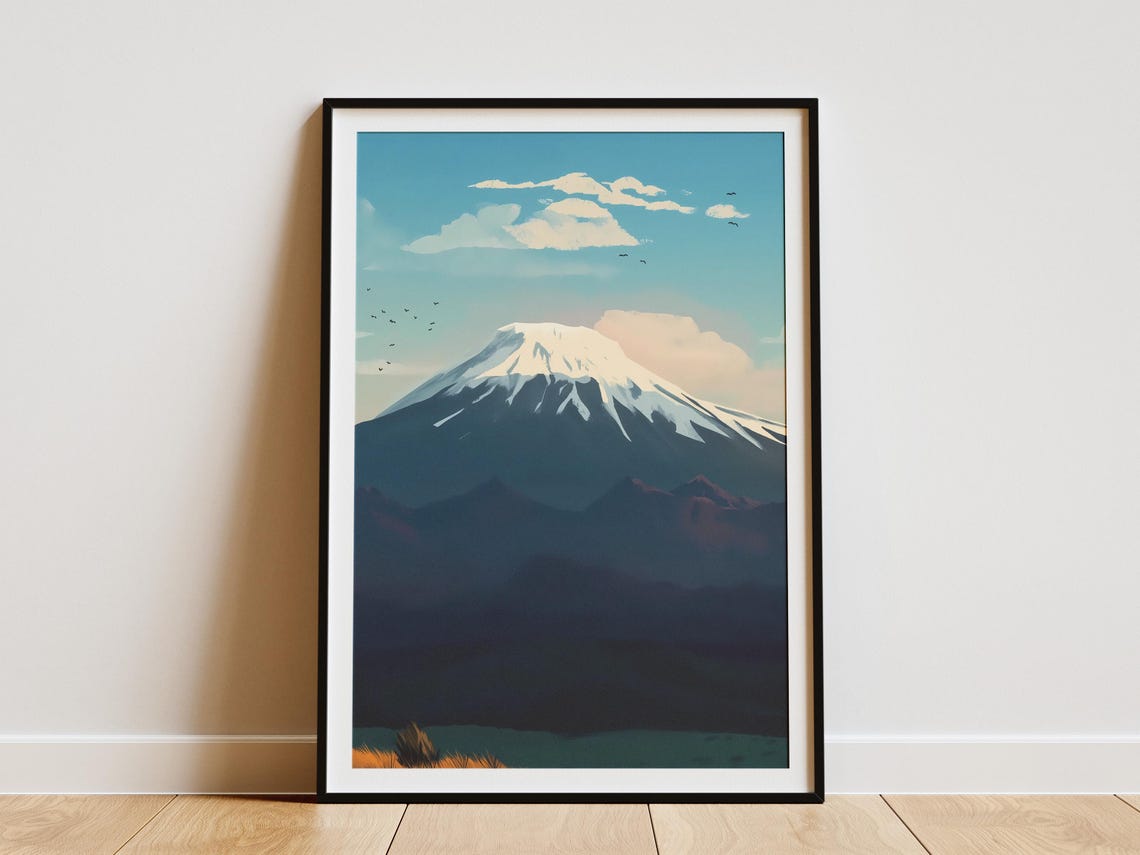 Cayambe Volcano Ecuador Snowcapped Summit Morning Light Poster