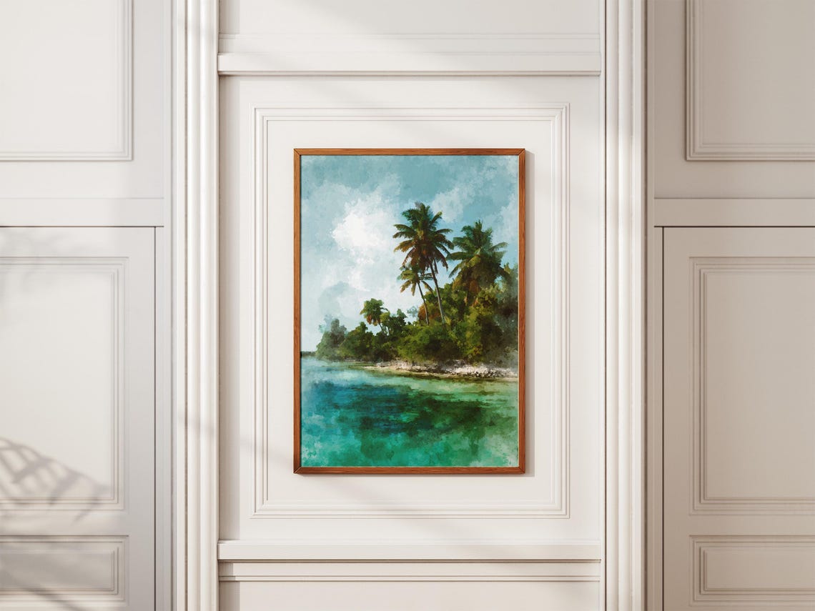 Biscayne National Park Tropical Island Palm Trees Turquoise Poster - Image 2