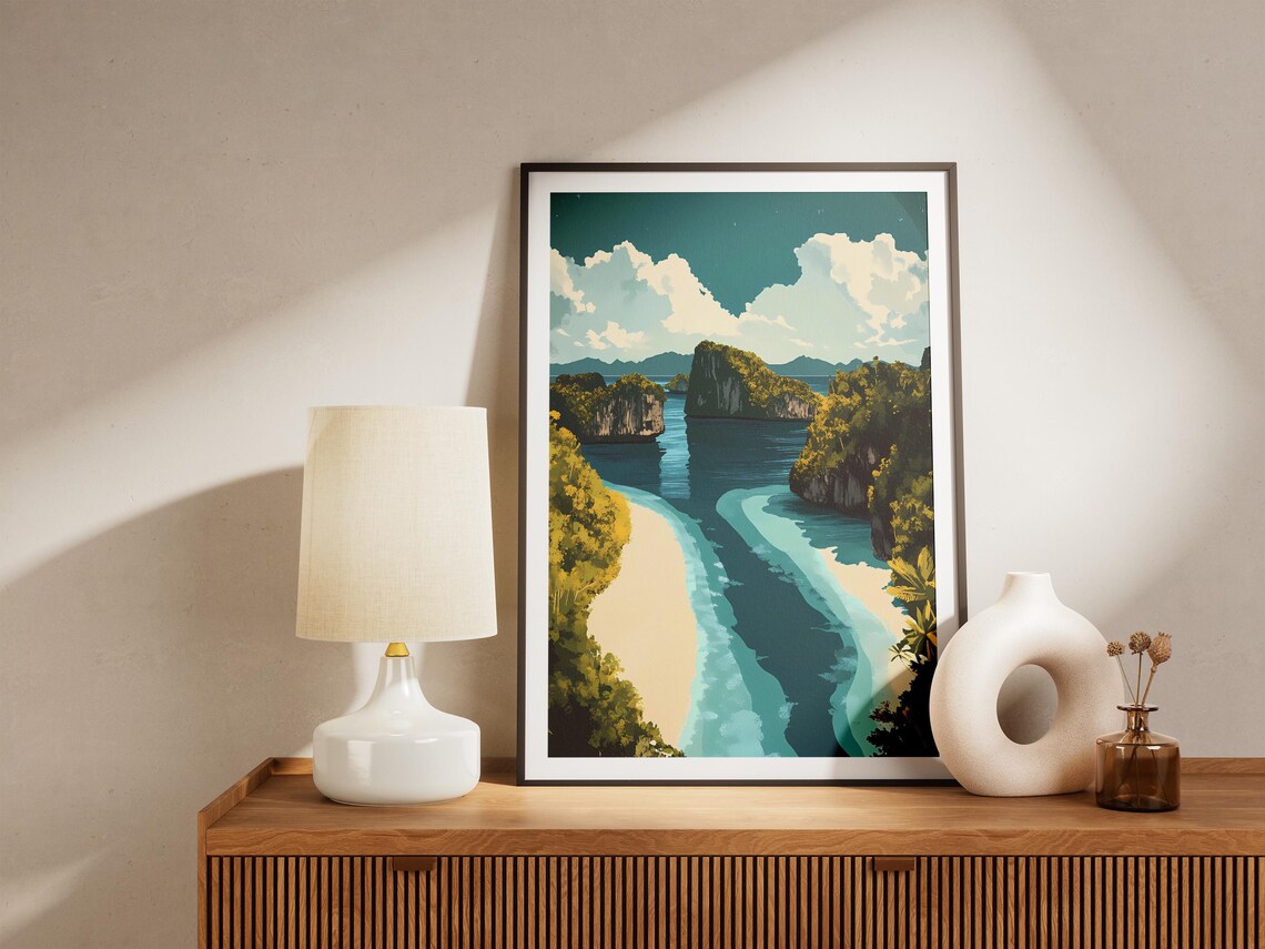 Aerial View of Tropical Islands and Turquoise Lagoon Poster Scenic - Image 5