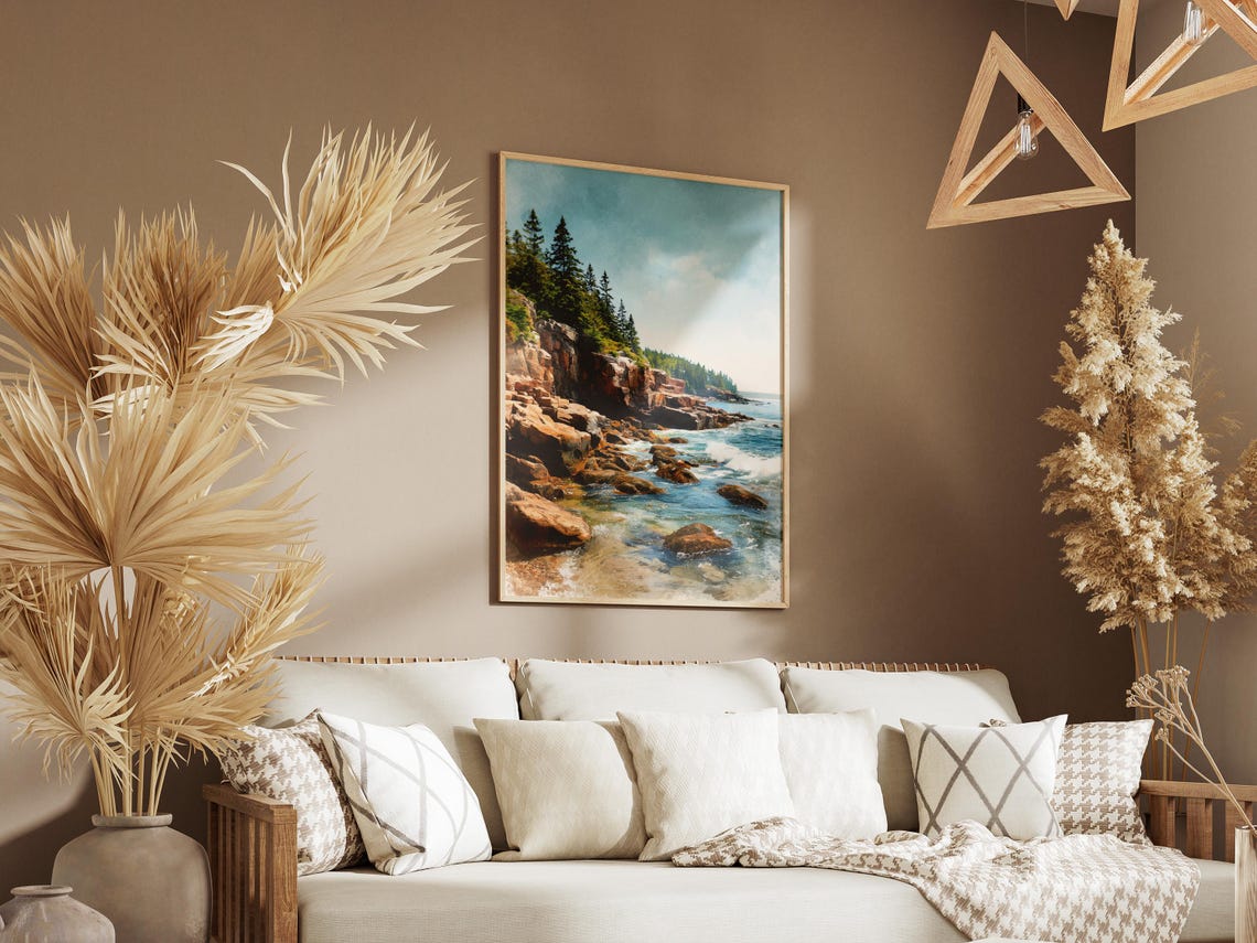 Acadia National Park Maine Rocky Coast Ocean Waves Scenic Poster - Image 3