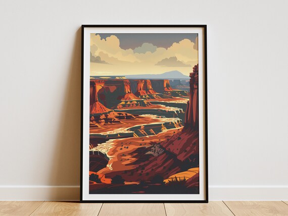 Canyonlands National Park Red Rock Canyon Panorama Vintage Poster