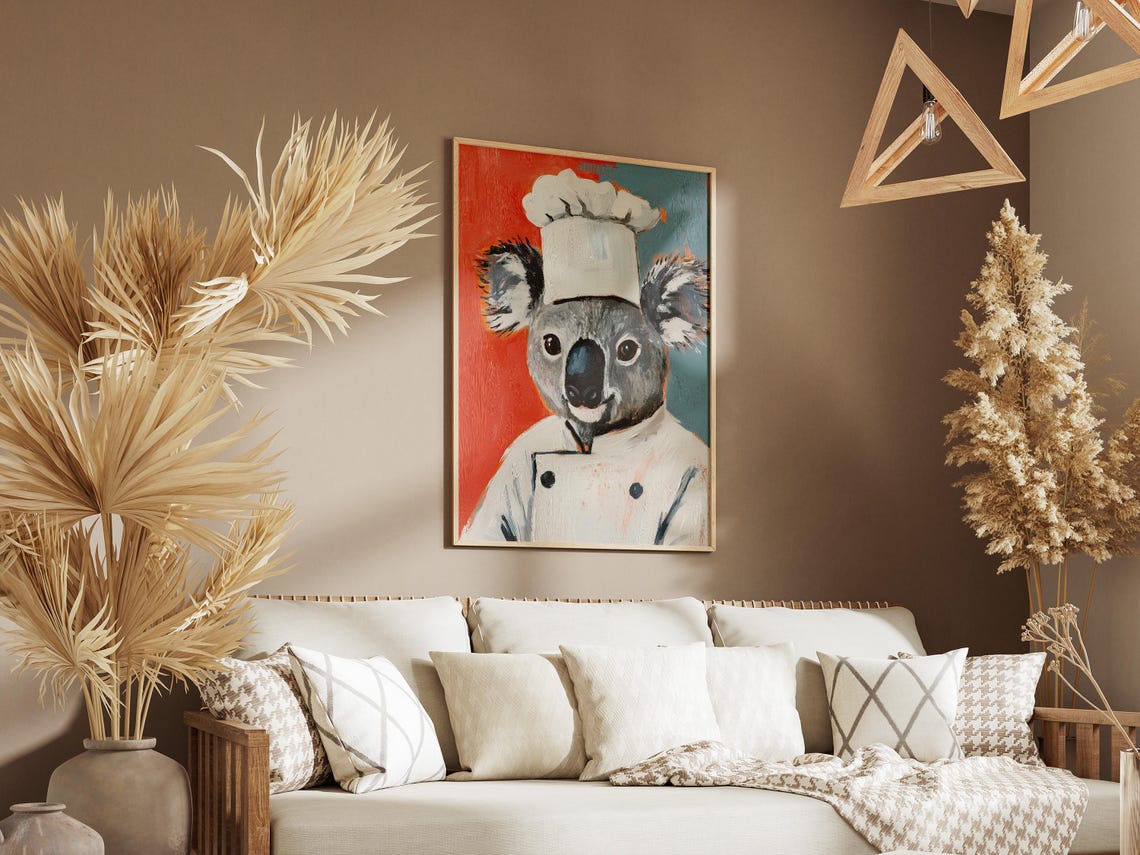 Koala Chef Portrait Cute Funny Animal Kitchen Decor Sunny Poster - Image 3