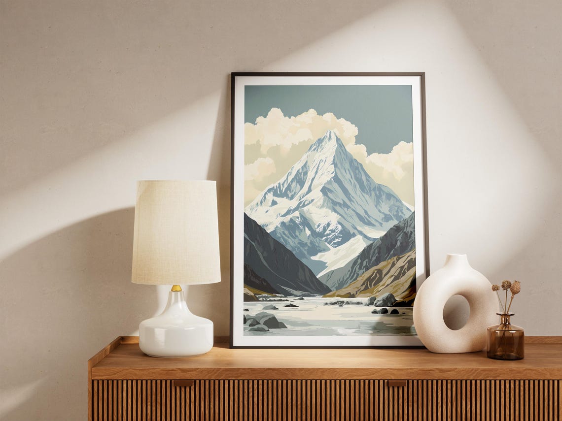 K2 Mountain Pyramid Summit Above Rocky Valley Pakistan Poster - Image 5