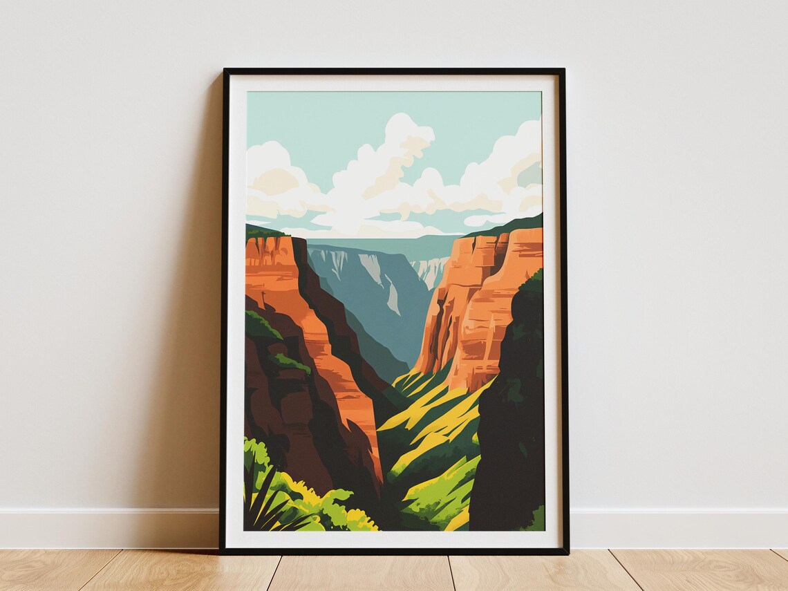 Waimea Canyon Kauai Hawaii Dramatic Red Gorge Vista Travel Poster