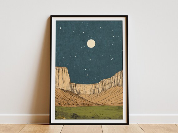 Guadalupe Mountains National Park Texas Moonlit Desert Poster