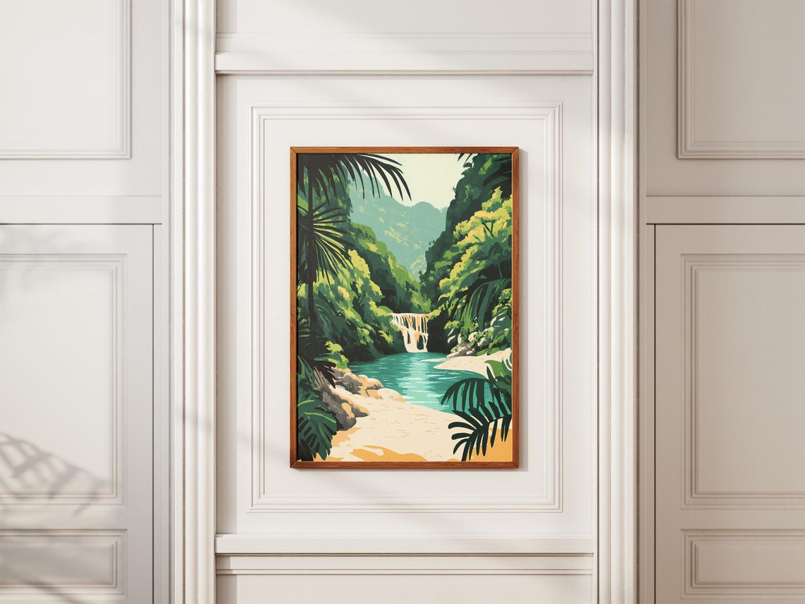 Semuc Champey Waterfall Spilling into Turquoise Pool Jungle Poster - Image 2