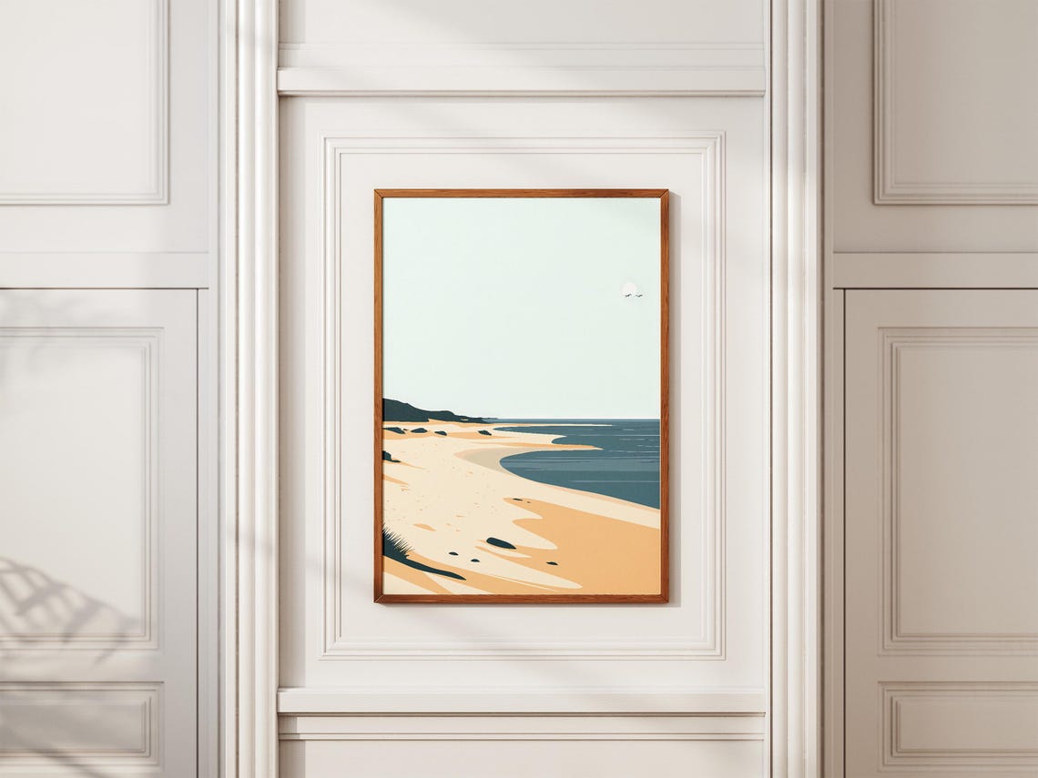 Sudan Beach Minimalist Seascape Sandy Shore Pale Coast Poster - Image 2