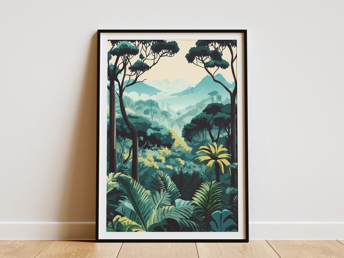 Ranomafana Rainforest Madagascar Jungle Misty Hills Art Poster