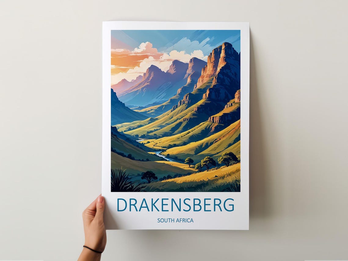 Drakensberg Travel Print South African Art Drakensberg Poster South Africa Poster Mountain Wall Art Drakensberg Artwork Travel Gift - Image 5