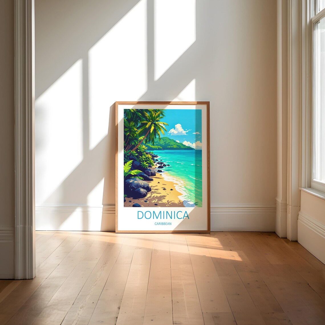 Dominica Caribbean Palm Beach Turquoise Sea Island Travel Poster - Image 5