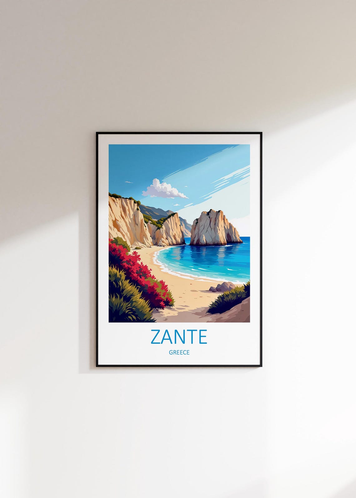 Zante Greece Towering Sea Stacks Rising Over Turquoise Bay Poster - Image 3