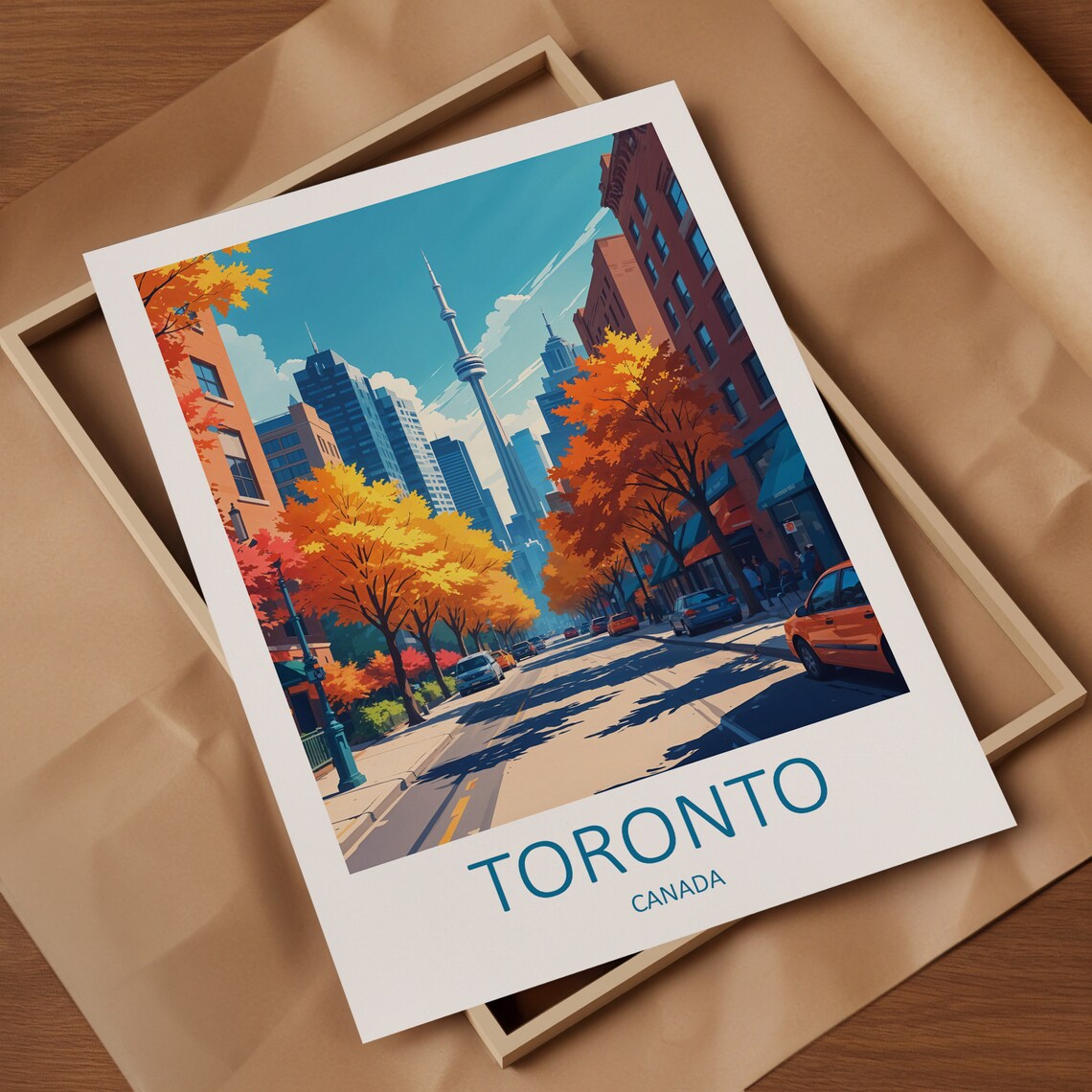 Toronto Canada Autumn Street CN Tower City View Travel Poster - Image 4