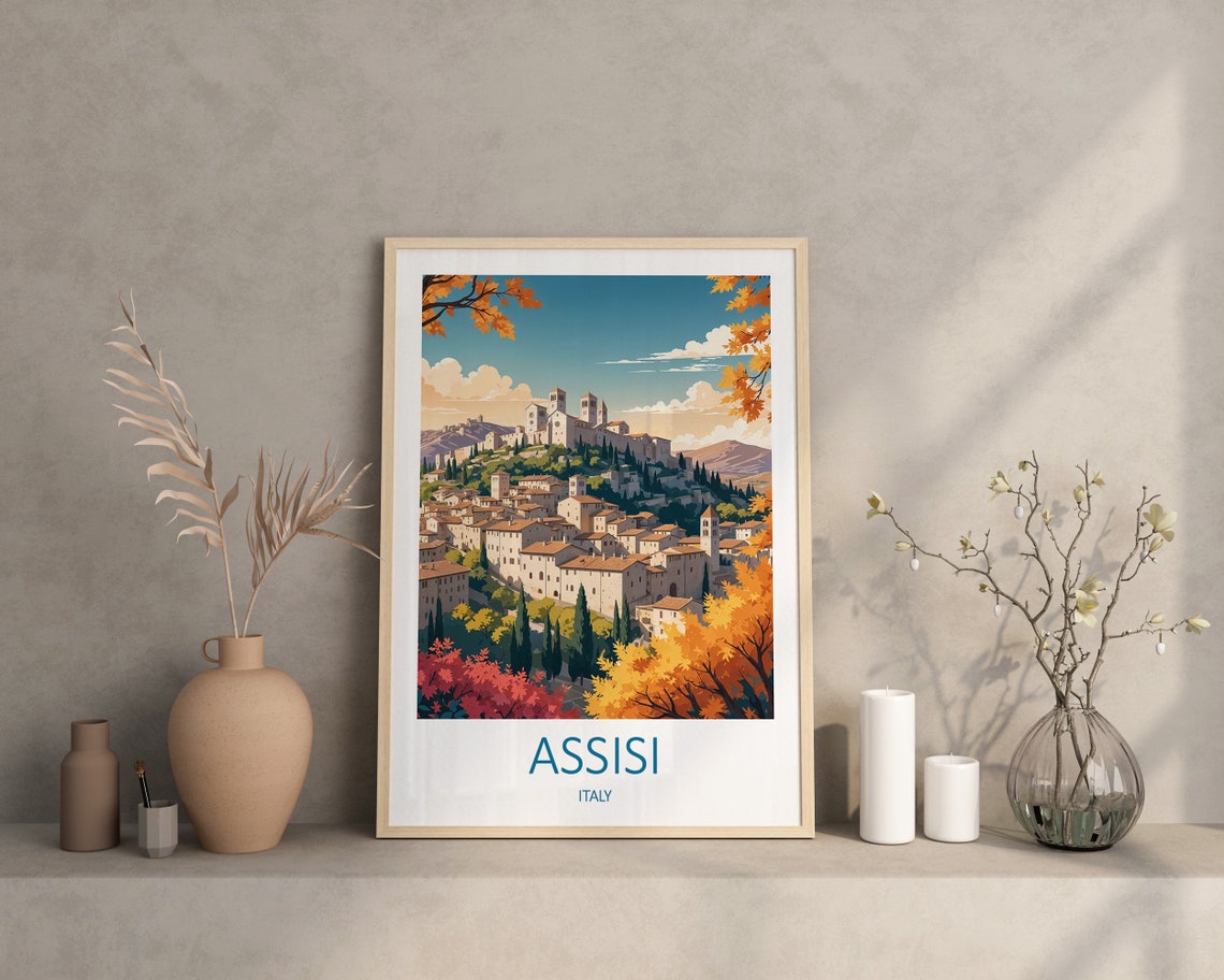 Assisi Italy Print Assisi Travel Print Italy Poster Italian Prints Travel Gift Italian Wall Art Prints Assisi Poster Perugia Italy - Image 3