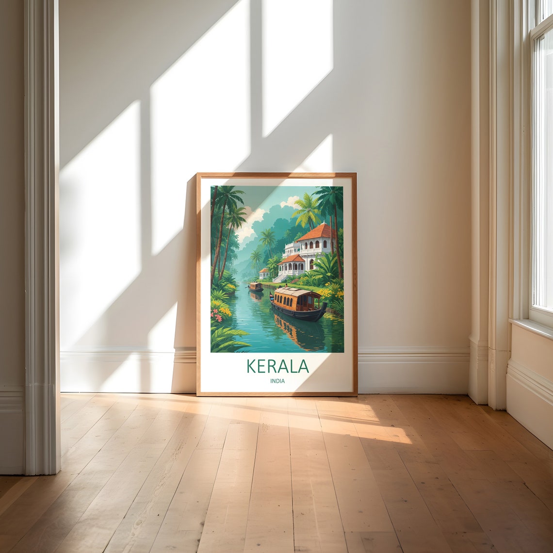 Kerala India Print Kerala Poster India Poster Kerala Art Indian Wall Art Kerala Travel Print India Travel Gift India Art Print - Image 6