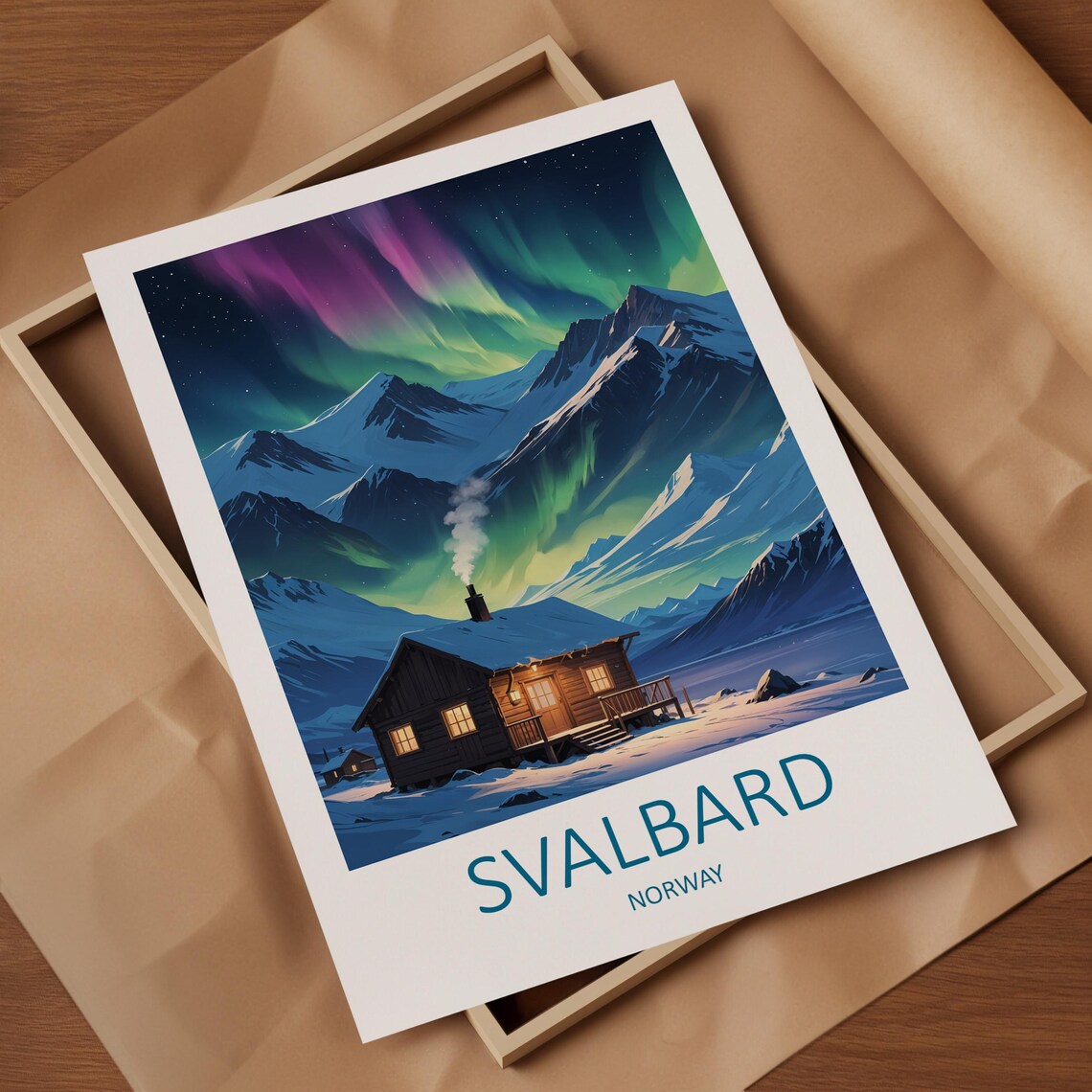 Svalbard Norway Travel Poster, Polar Region Art Print - Image 4