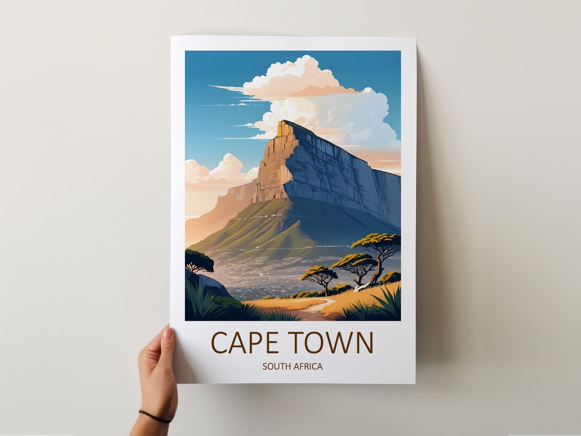 Cape Town Print South Africa Print Cape Town Poster South Africa Art Table Mountain Cape Town Travel Print Travel Gift Mountain Print - Image 5