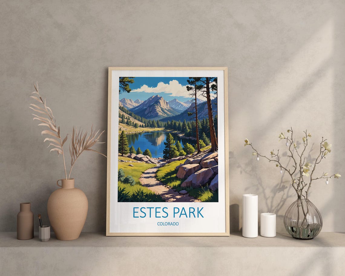 Estes Park Print Estes Park Art Estes Park Colorado National Park Poster Colorado Art Colorado Wall Art Estes Park Travel Print Usa - Image 2