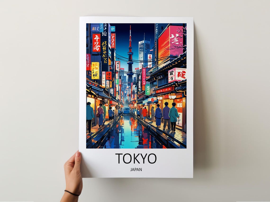 Tokyo Japan Travel Print Wall Art Tokyo Home Decor Japan Poster Wall Hanging Art Lover Gift Travel Wall Hanging Japanese Art Birthday - Image 5