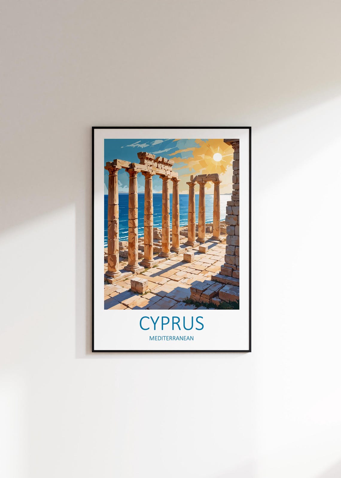 Cyprus Ancient Ruins Sunset Over the Mediterranean Sea Poster - Image 2