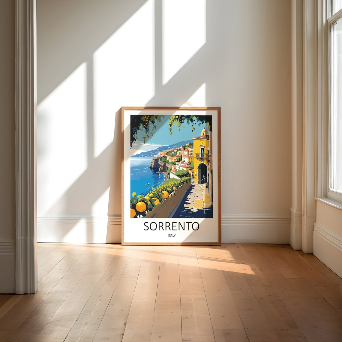 Sorrento Italy Lemon Grove Cliffside Town Bay View Travel Poster - Image 6