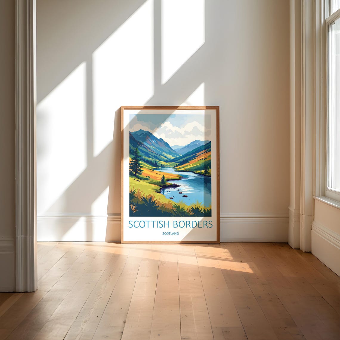 Scottish Borders Scotland Mountain River Valley Hills Poster - Image 5